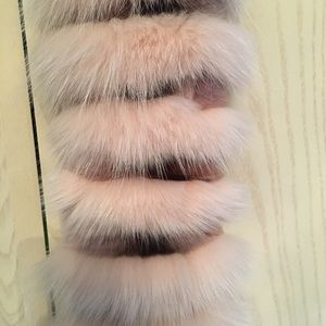 Dyed fox and rabbit scarf
